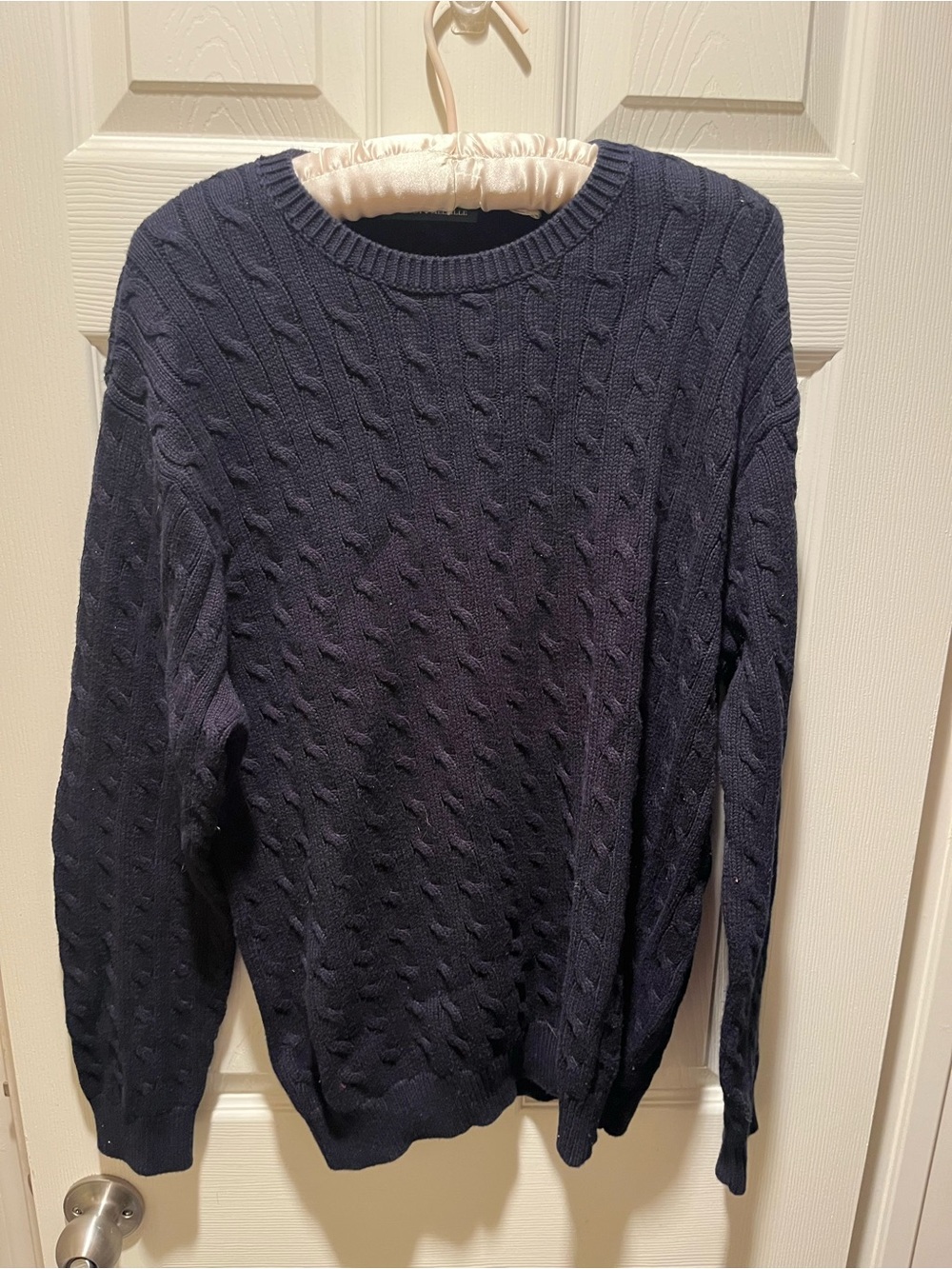 Brandy Melville Navy Cable Knit Crewneck Sweater